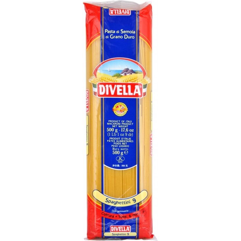 Divella Spaghetti 9 500 g | Durum Wheat Semolina Pasta | Product of Italy | Macaroni Product Image
