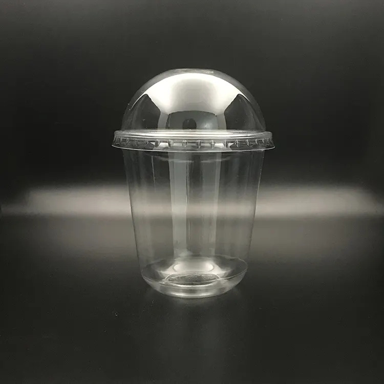 Set of 10 PP Plastic Round Bottom Disposable Cup - 500 ml capacity - with Lid for Bubble Tea Boba Milkshake Cold Drinks Juices Image