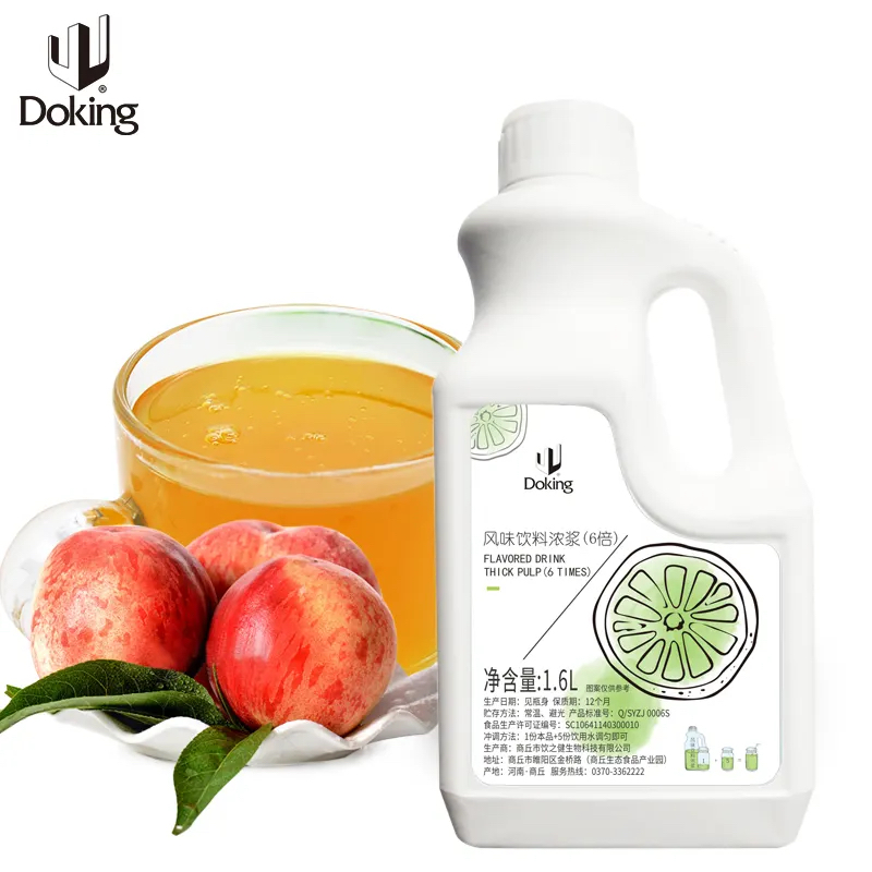 Doking Honey Peach Flavour Natural Fruit Juice Thick Concentrate - 1.6 Litres Image
