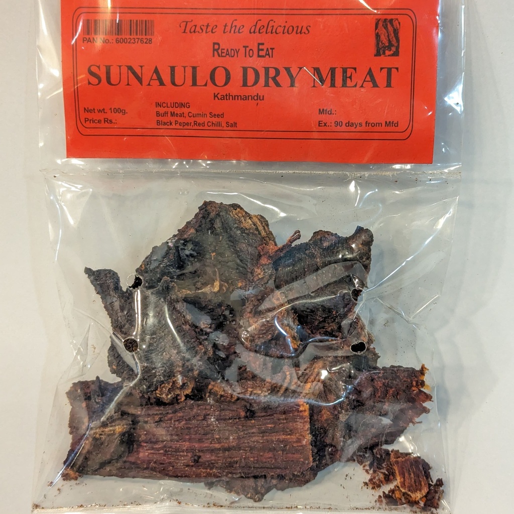 Sunaulo Dry Meat 100gm - Quality Buff Sukuti ( Buff Jerky / Dried Buff Meat ) Image