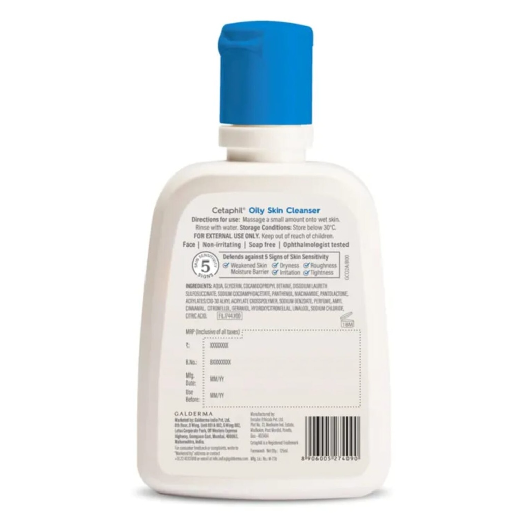 Cetaphil Moisturising Cream 80g and Oily Skin Cleanser 125ml Combo Image