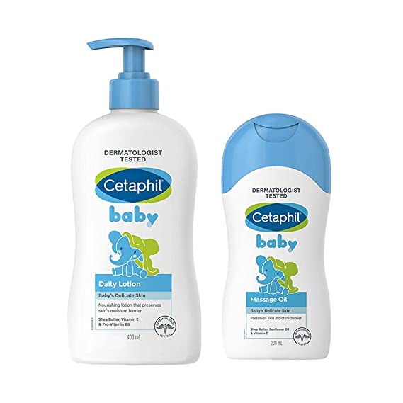 CETAPHIL Baby Lotion (400ml) and Baby Massage Oil (200ml) Combo Image