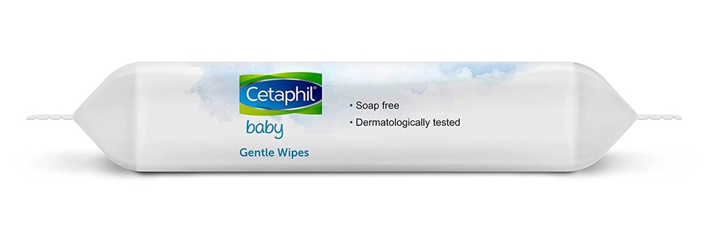 Cetaphil Baby Gentle Wipes 80's with Aloevera & Vitamin E, 10 hrs Moisturisation - 100% Biodegradable Image