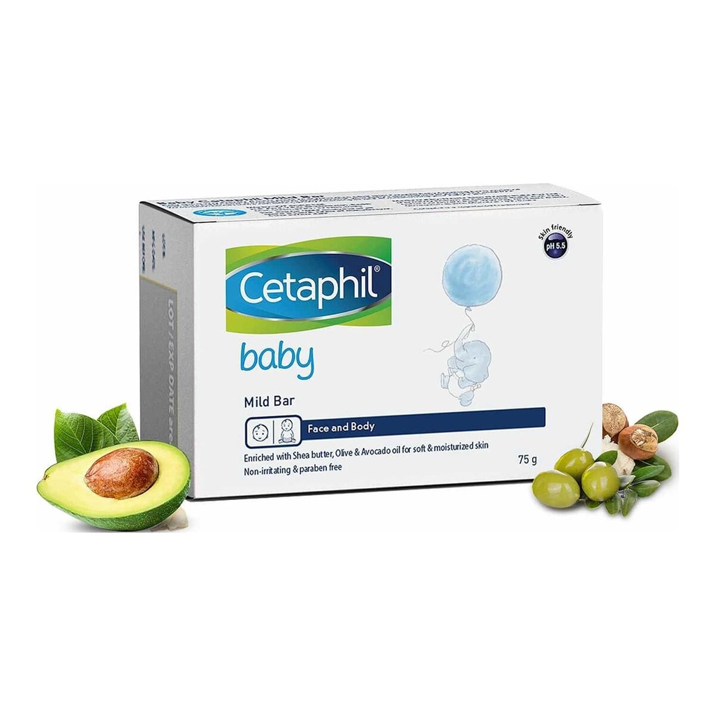 Cetaphil Baby Mild Bar - 75Gm, Kids Soap For Bath, White Image