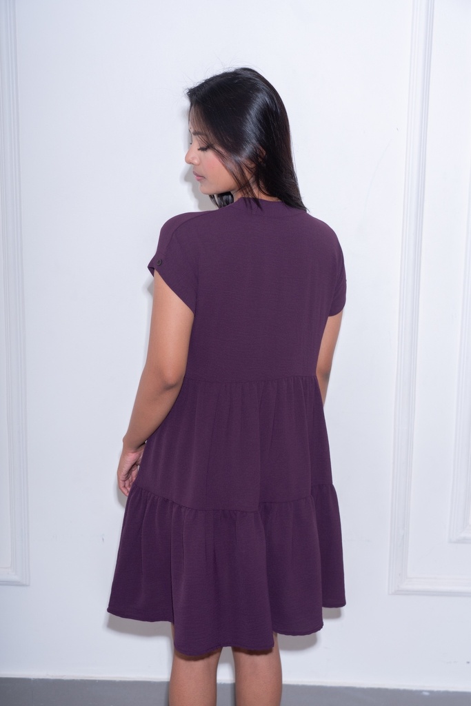 BASEMARK SOLID TIERED DRESS FOR WOMEN Image