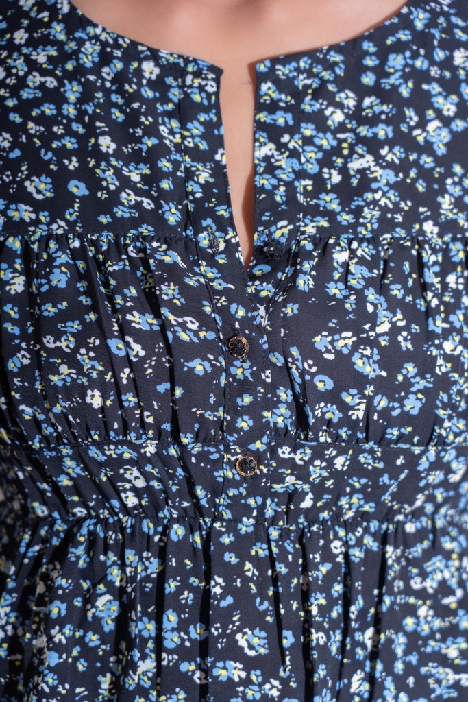 BASEMARK PRINTED CAP SLEEVE DRESS FOR WOMEN Image