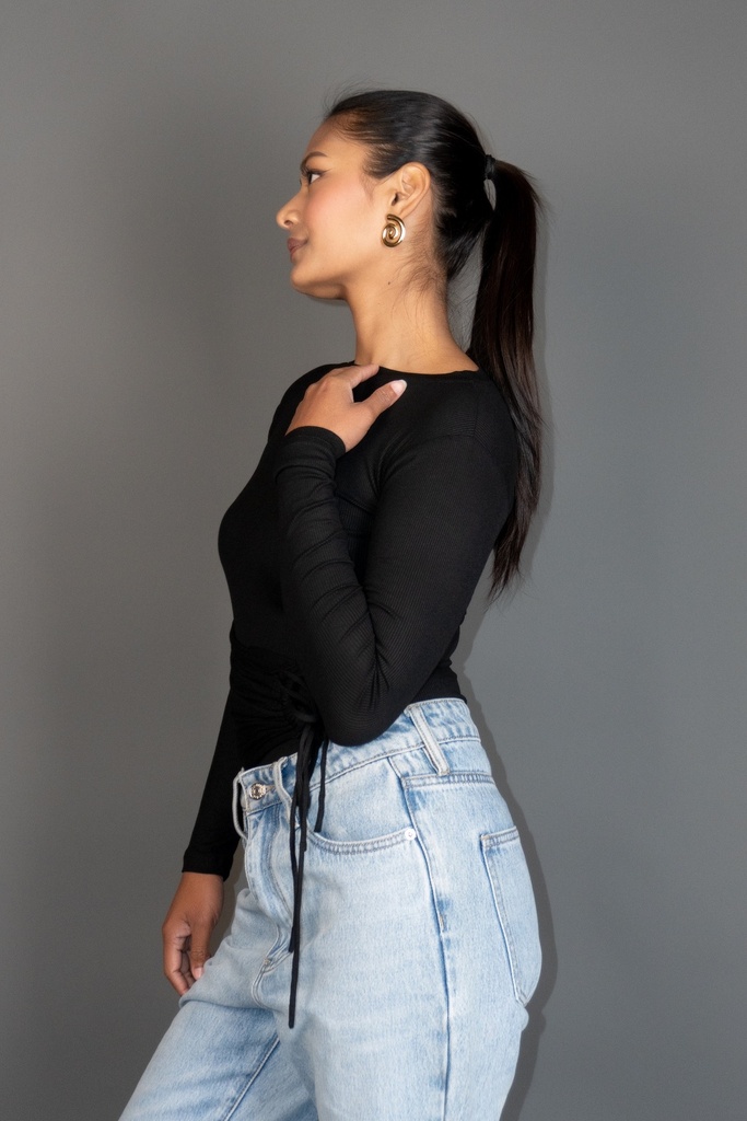 BASEMARK RUCHED DRAWSTRING TOP FOR WOMEN Image