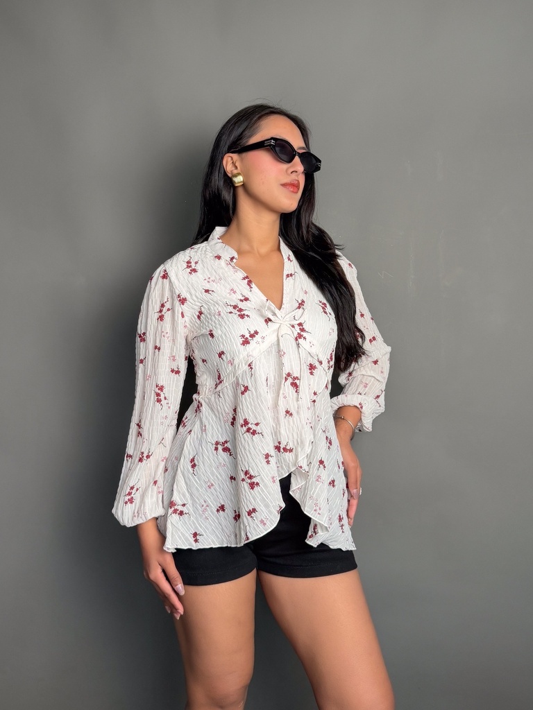 BASEMARK CHINESE FLORAL TOP FOR WOMEN Image
