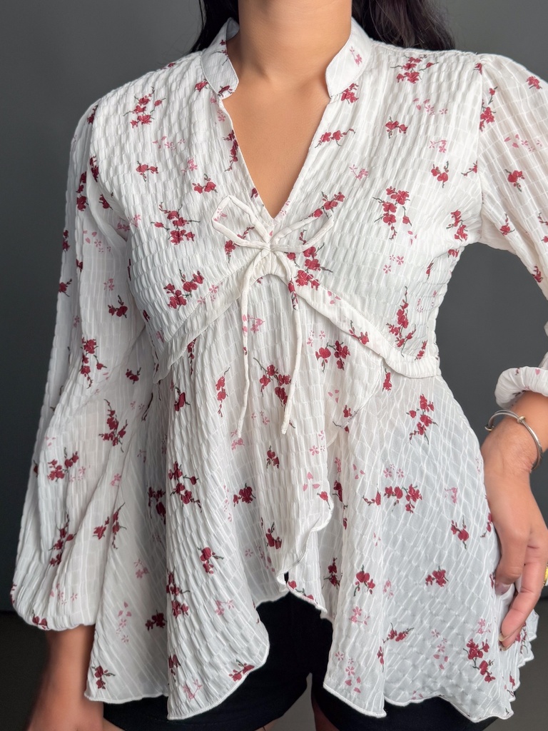 BASEMARK CHINESE FLORAL TOP FOR WOMEN Image