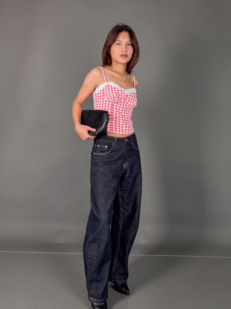 BASEMARK MILKMAID CHECKERED TOP FOR WOMEN Image