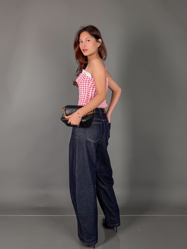 BASEMARK MILKMAID CHECKERED TOP FOR WOMEN Image