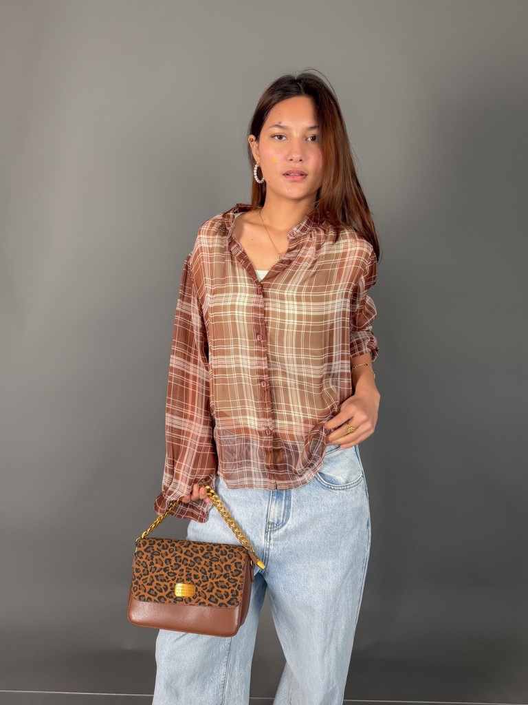 BASEMARK SHEER CHECKERED SHIRT FOR WOMEN Image