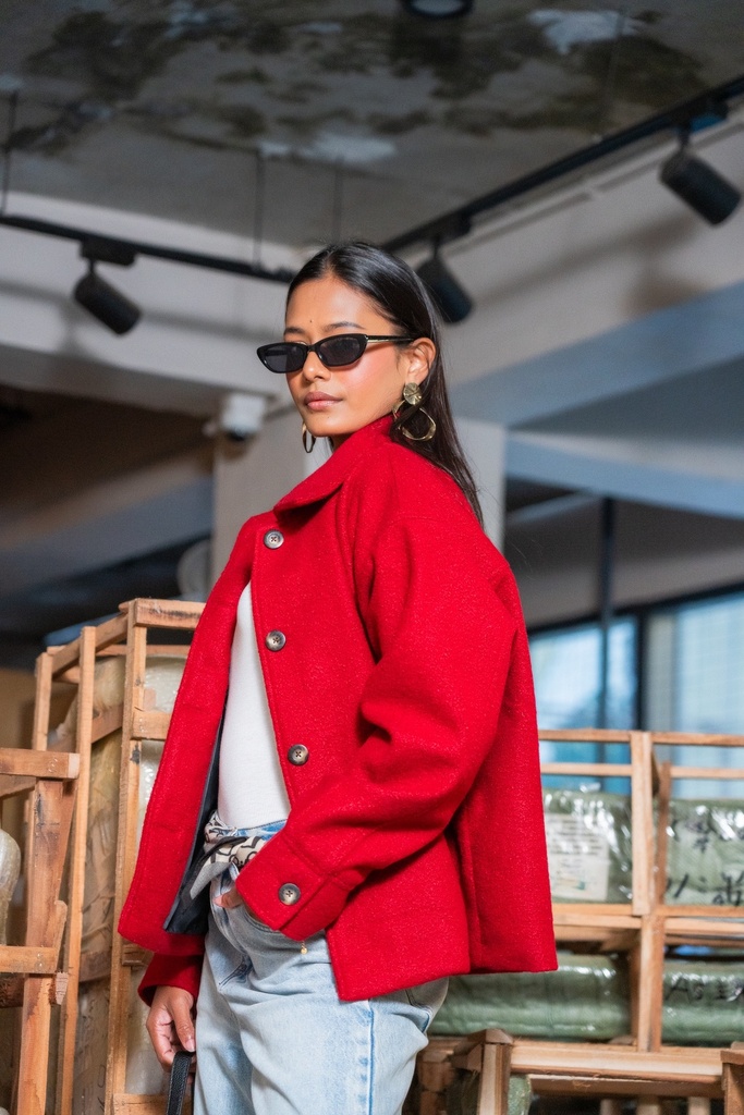 BASEMARK WOOLEN BUTTOM JACKET FOR WOMEN Image