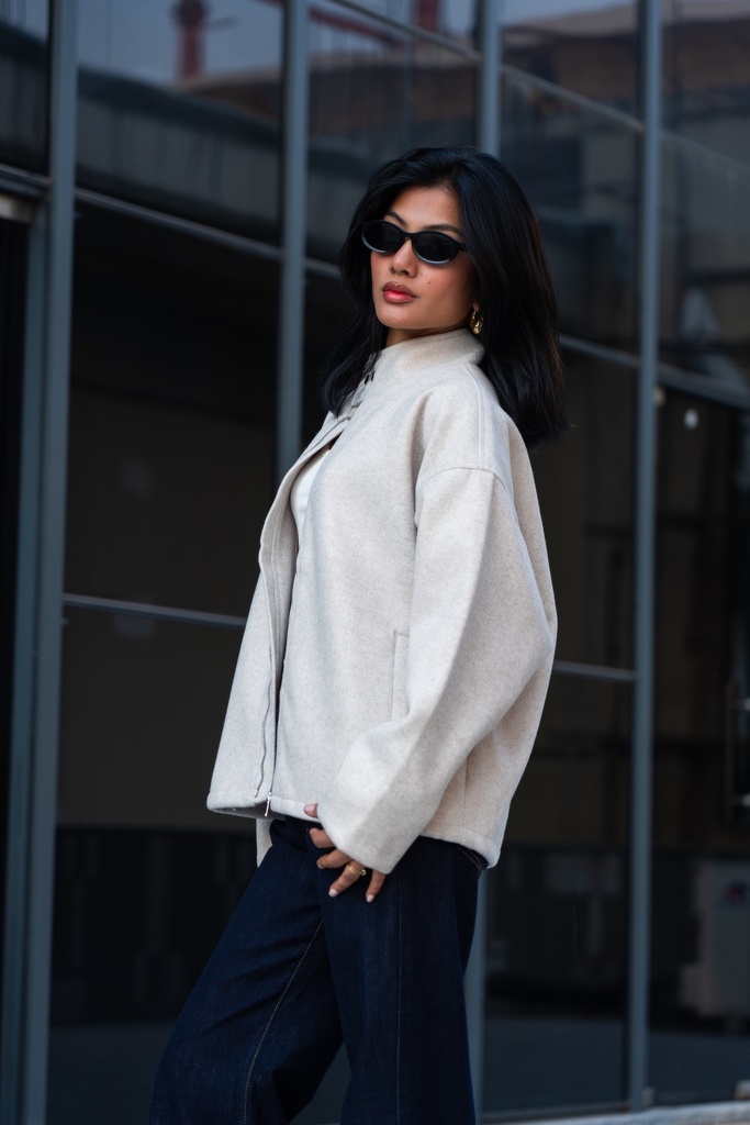 BASEMARK WOOLEN BIKER JACKET FOR WOMEN Image