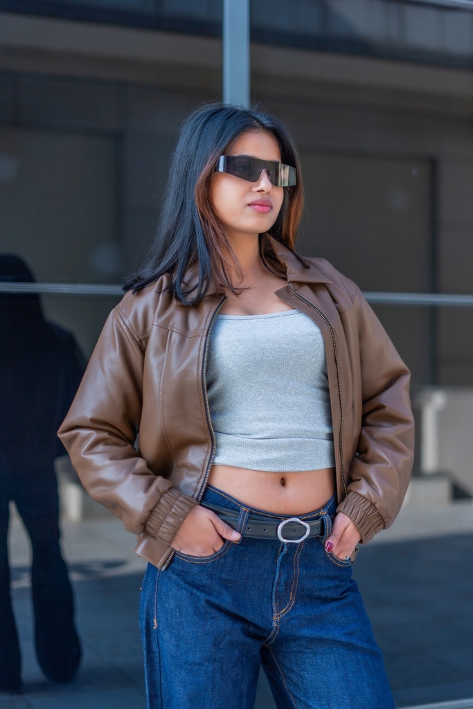 BASEMARK PU PANEL JACKET FOR WOMEN Image