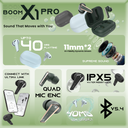 Ultima Boom X1 Pro | App Support | 40 Hrs Playtime | Quad Mic ENC | 10 Min Charge=120 Min Playtime | 50 Ms Low Latency Game Mode | 11mm Hi-Fi Drivers | Bluetooth 5.4 | IPX5 Water Resistance Image