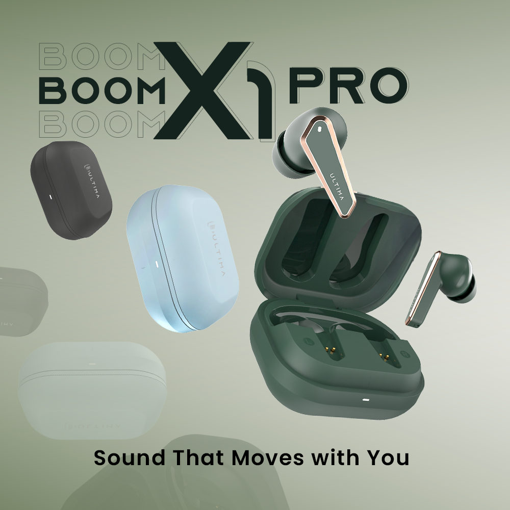 Ultima Boom X1 Pro | App Support | 40 Hrs Playtime | Quad Mic ENC | 10 Min Charge=120 Min Playtime | 50 Ms Low Latency Game Mode | 11mm Hi-Fi Drivers | Bluetooth 5.4 | IPX5 Water Resistance Image