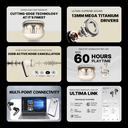 Ultima Prime 1.0 ANC Earbuds with App Support | 60Hrs Playtime | Multi-Point Connectivity | EQ Modes | Supreme Sound | 4Mics AI ENC | Game Mode(40ms) | Elegant Appeal | Premium wireless earbuds Image