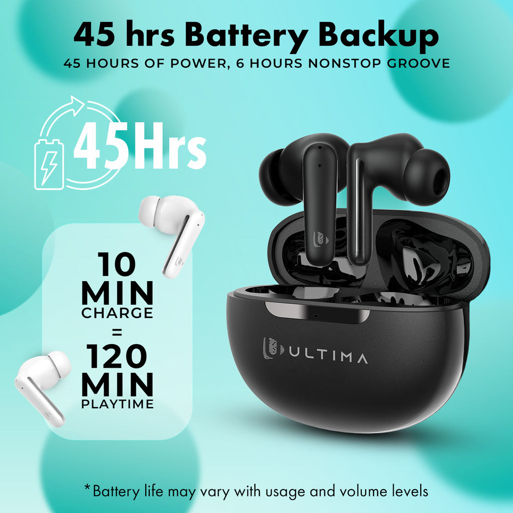 Ultima Boom 181 ANC | App Support | 45 Hrs Playback Time | Custom EQ | Hi-Fi Drivers | 45ms Low Latency | ANC | Game Mode Image
