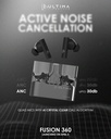 Ultima Fusion 360 Earbuds | Ultima Supreme Sound | Wireless Transparent Earbuds | ANC | 45 ms Low Latency Game Mode | IPX5 Water Resistance | AI Crystal Clear Call with Quad Mics Image