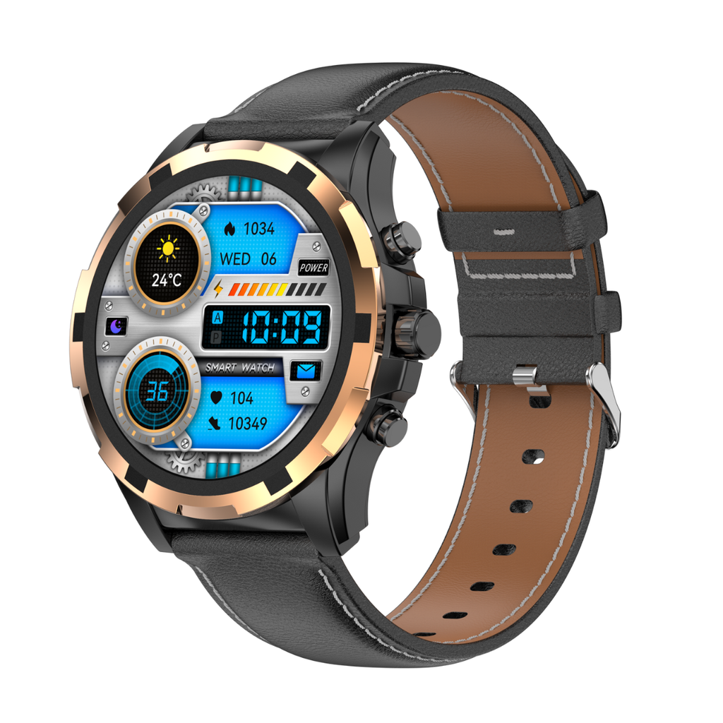 Ultima Magnum E500 Luxury Smartwatch: 1.43” TRU AMOLED Screen, Ultima Fit App, Stainless Steel & Free Leather Straps, Bluetooth Calling, Advanced Health Suite, 100+ Sports Modes, IP68 Rated Smart Watch Image
