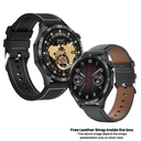 Ultima Magnum E400 Luxury Smartwatch with a 1.43” AMOLED Screen, Stainless Steel Frame, Canvas Wrist Strap & Free Leather Strap, Bluetooth Calling, Health Suite, 100+ Sports Modes, IP68 Rated Smart Watch Image