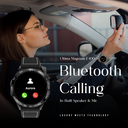 Ultima Magnum E400 Luxury Smartwatch with a 1.43” AMOLED Screen, Stainless Steel Frame, Canvas Wrist Strap & Free Leather Strap, Bluetooth Calling, Health Suite, 100+ Sports Modes, IP68 Rated Smart Watch Image