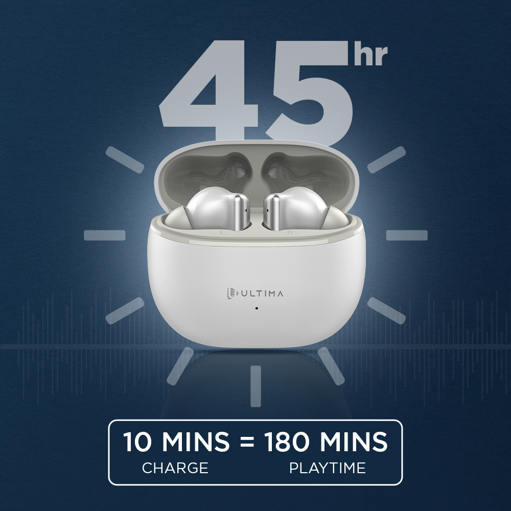 Ultima Boom 141 ANC Earbuds (30 dB)| Ultima Link App Support | 45Hrs Playtime | Game Mode (40ms) | IPX5 Water Resistant | 13 mm Drivers For Deep Bass Wireless Earbuds Image