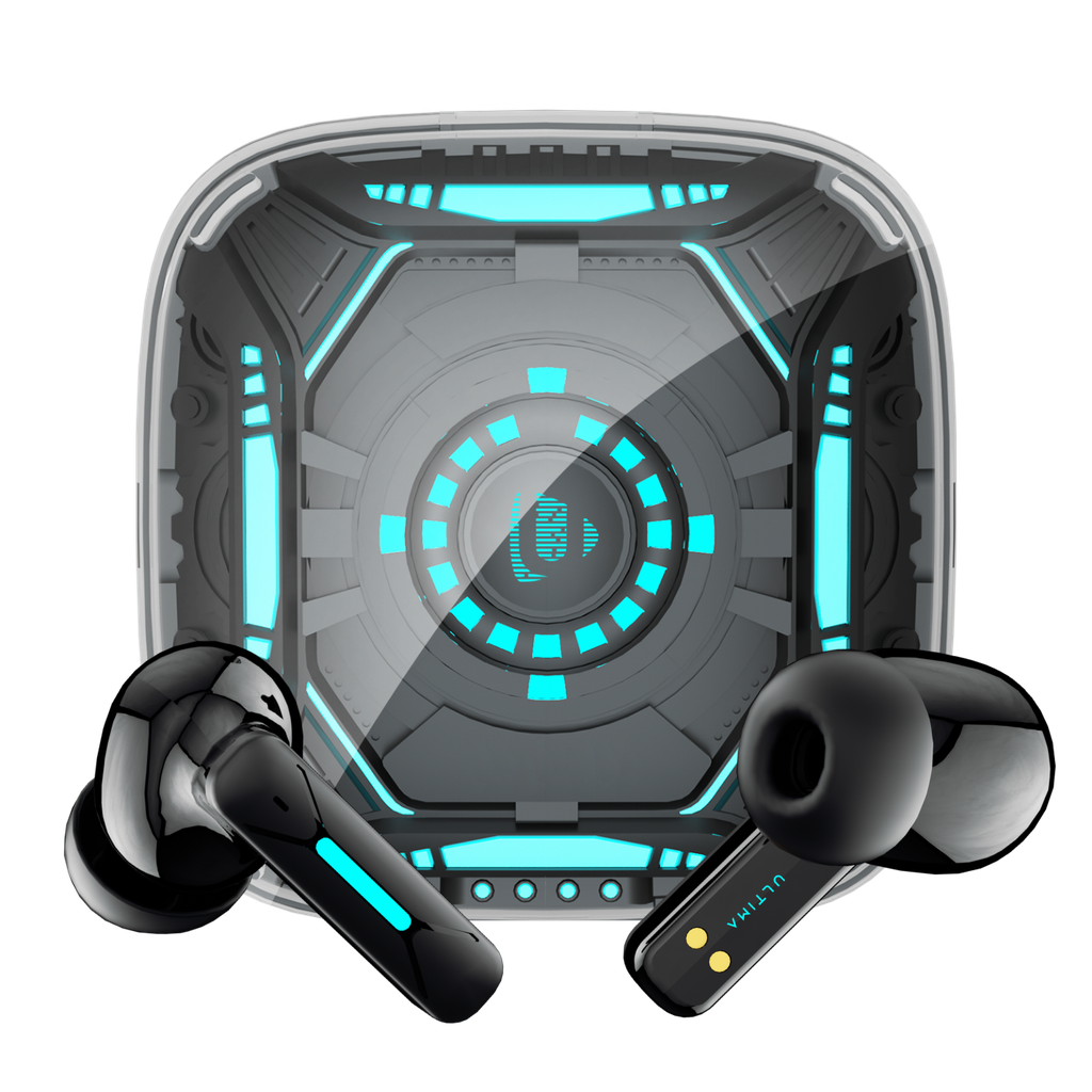 Ultima Blaze Gaming Earbuds with ANC | 42 Hours Playtime | 4 Mics with ENC | 15 Meters Range | Dual Tone with Blazing LEDs | Rampage Mode (40 MS) | IPX4 Rated | 5C BOOST Charging Wireless Earbuds Image