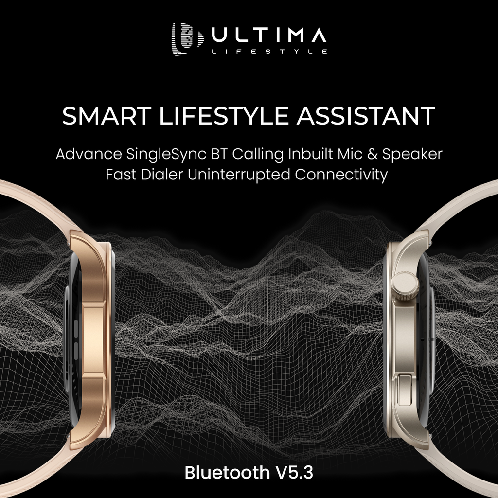 Ultima Watch Circle 2.0 Smartwatch: In-build ChatGPT, 3ATM Waterproof, 1.43 TRU AMOLED Display, 2.5D Curved Glass, 100+ Sports Modes, BT Calling, Super Slim with Premium Zinc Alloy Frame Smart Watch Image