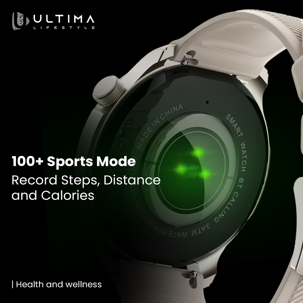 Ultima Watch Circle 2.0 Smartwatch: In-build ChatGPT, 3ATM Waterproof, 1.43 TRU AMOLED Display, 2.5D Curved Glass, 100+ Sports Modes, BT Calling, Super Slim with Premium Zinc Alloy Frame Smart Watch Image