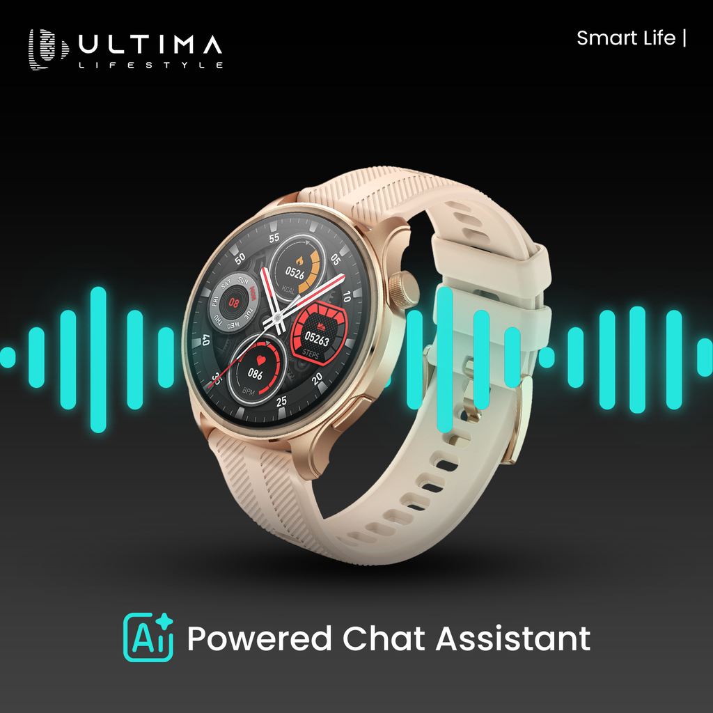 Ultima Watch Circle 2.0 Smartwatch: In-build ChatGPT, 3ATM Waterproof, 1.43 TRU AMOLED Display, 2.5D Curved Glass, 100+ Sports Modes, BT Calling, Super Slim with Premium Zinc Alloy Frame Smart Watch Image