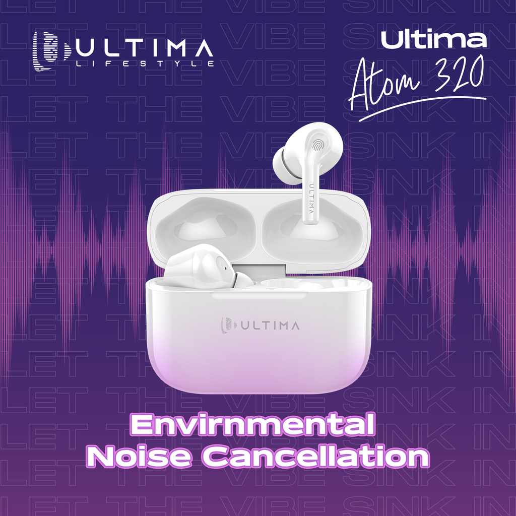 Ultima Atom 320 Wireless Earbuds With Massive Playback Of Upto 17 Hour IPX5 Water Type C Interface With Game Mod Image