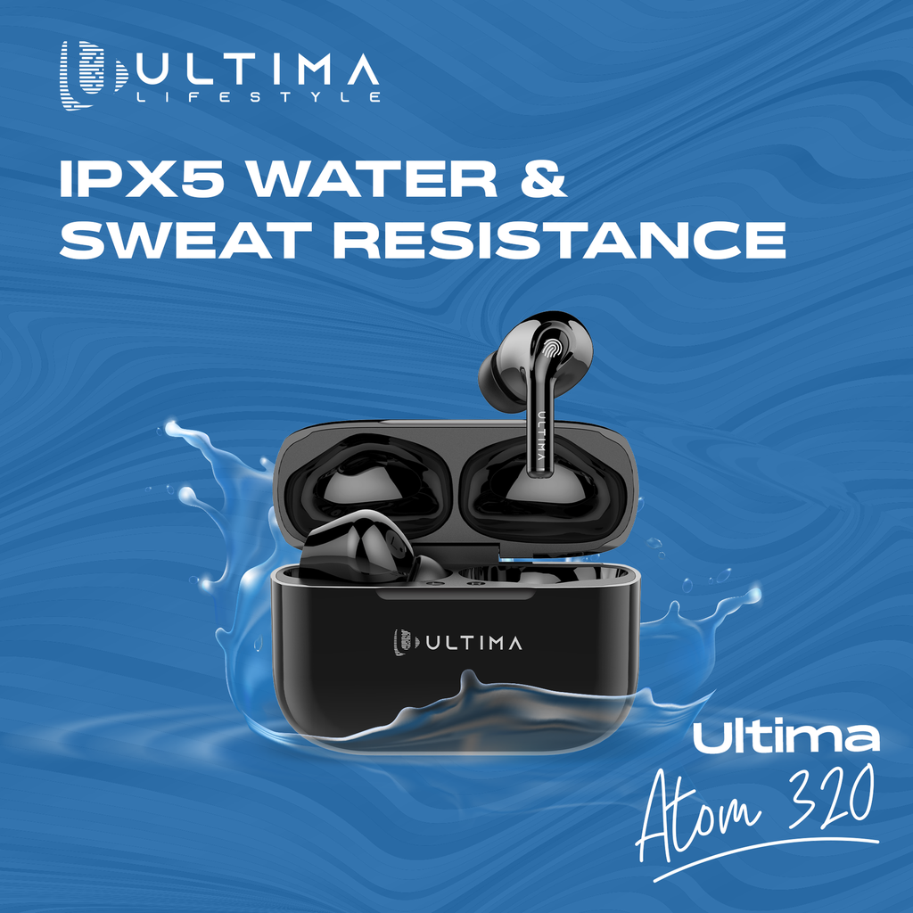 Ultima Atom 320 Wireless Earbuds With Massive Playback Of Upto 17 Hour IPX5 Water Type C Interface With Game Mod Image
