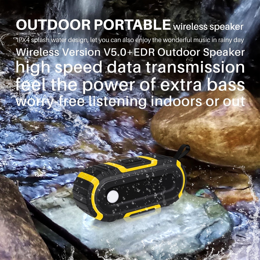 Ultima Sw1 10w Bluetooth 5.0 Portable Stereo Speaker with Tws, Aux in, Water Resistant, 1500mAh Battery Image
