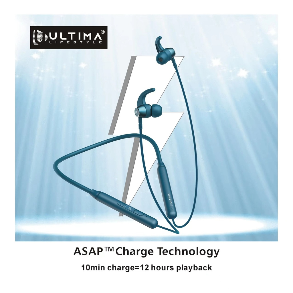 Ultima Beatz 355 Bluetooth Wireless Neckband Type C Earphone 25 Hrs Playtime IPX4 Water Resistant Image