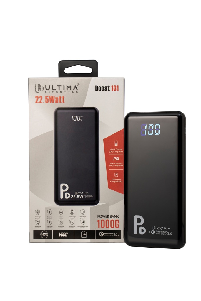 Ultima Atom 10000 Mah Boost 131 Powerbank PD and QC 3.0 22W Fast Charging Type C and Micro USB Input Ports Image