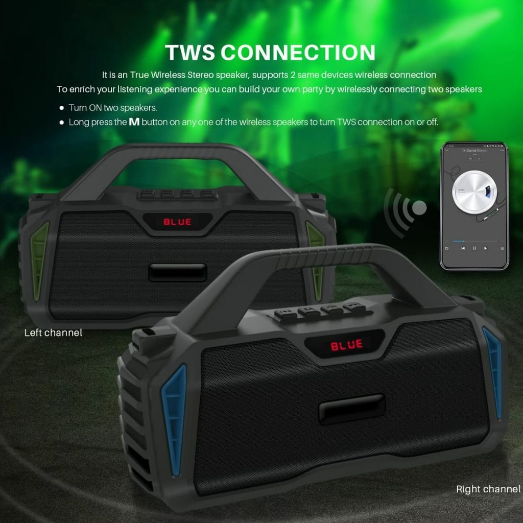 Ultima SW2 20W Bluetooth 5.0 Portable Stereo Speaker Image