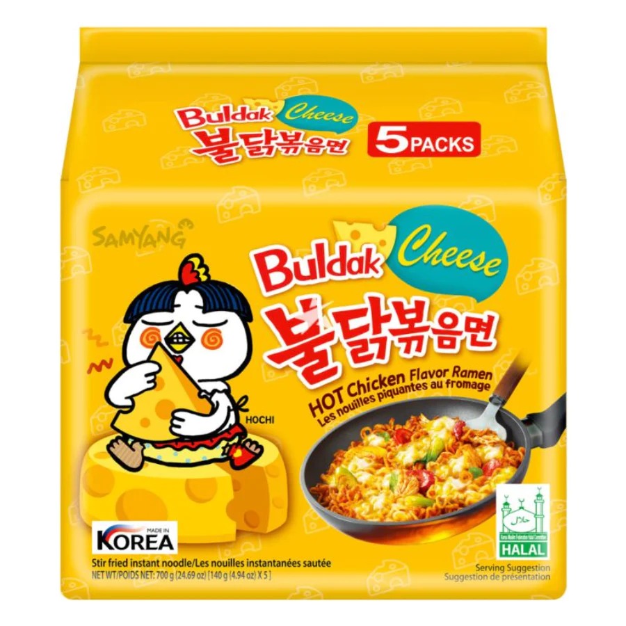 Samyang Cheese Buldak 5 Pack Chicken Flavour Ramen 700g | 140g x 5 Packs Image