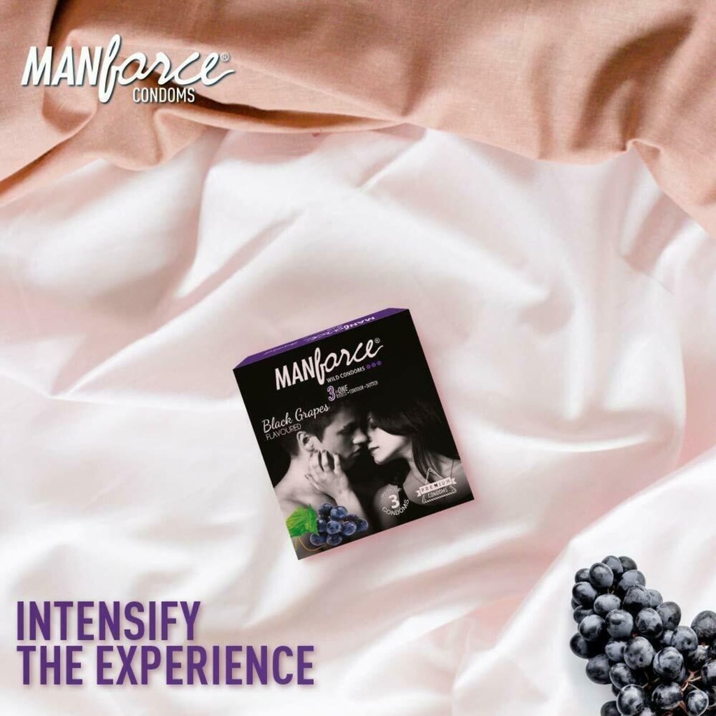 Manforce Wild Condoms (Black Grapes) 3's (Pack of 4) Image