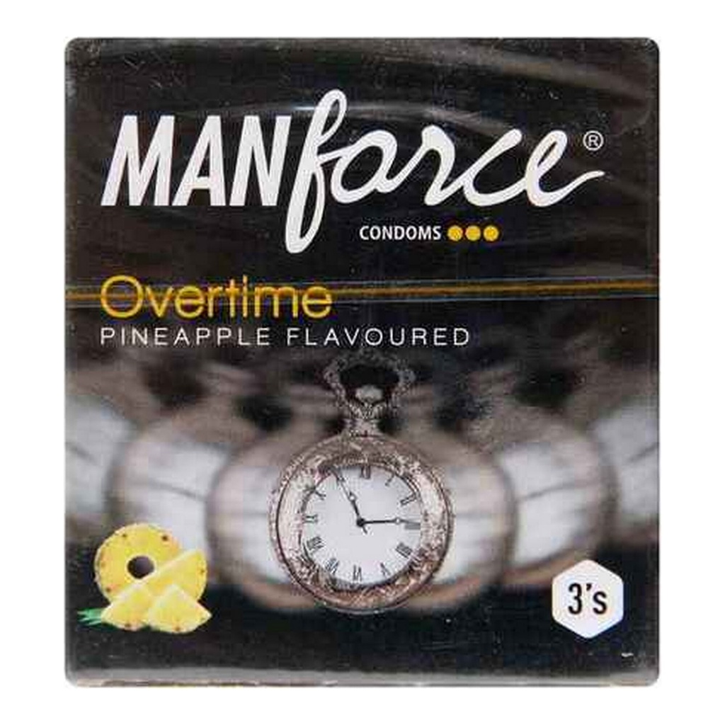 Manforce Overtime Condoms - Pineapple Flavour 3's (Pack of 4) Image