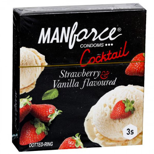 MANFORCE CONDOMS (STRAWBERRY+VANILLA) 3S (Pack of 4) Image
