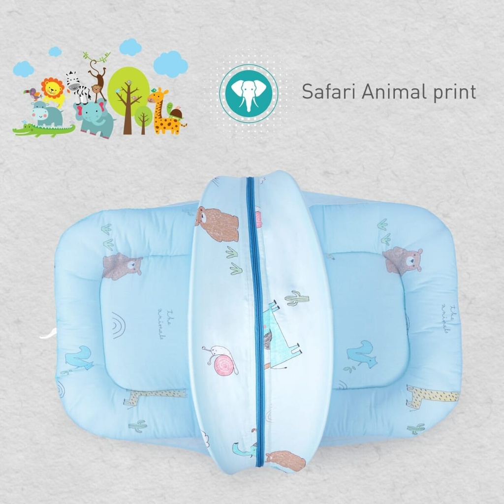 R for Rabbit Blue Color Snuggy Safari Bedding Image