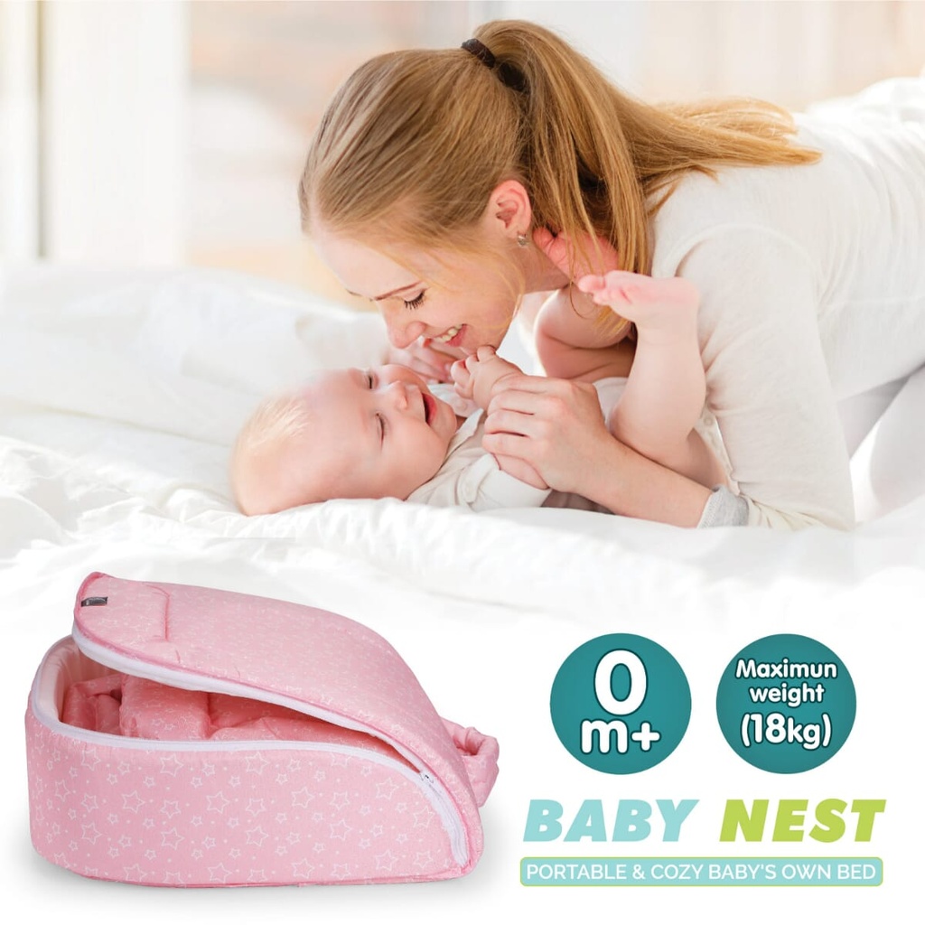 R For Rabbit Pink Color Baby Nest Bedding Image