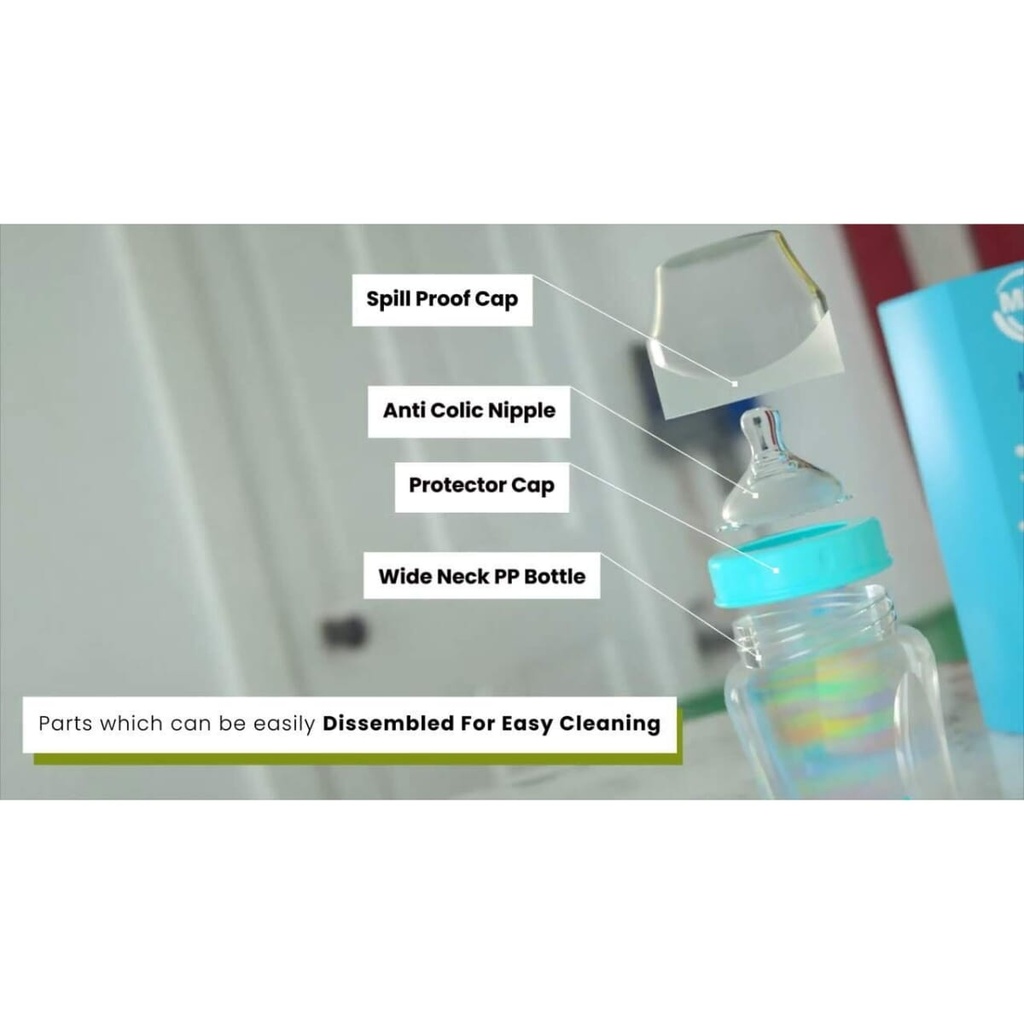 R for Rabbit See Green Color First Feed 150 Ml PP Feeding Bottle Image