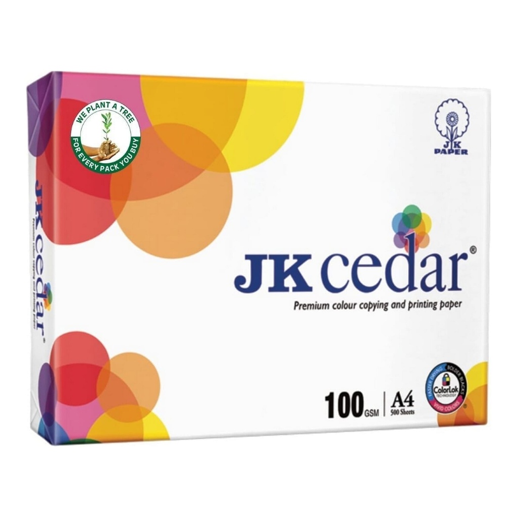 Jk Cedar 100 Gsm A4 500 Sheets Paper | Ultra Smooth Paper Designed To Fit In All Kinds Of Office Equipment Image