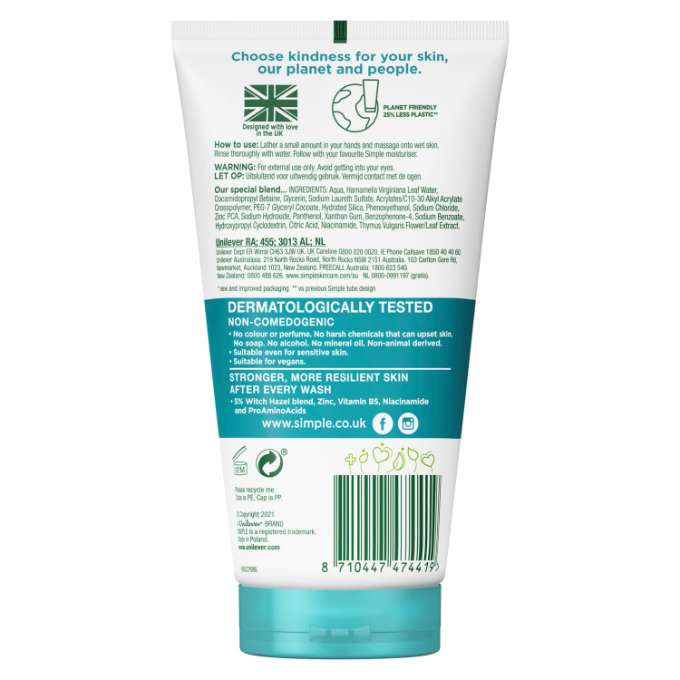 Simple Daily Skin Detox Gel Facial Wash 150ml Image
