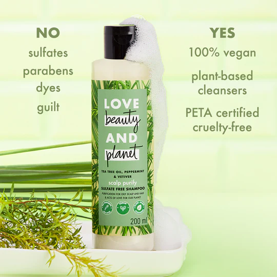 Love Beauty & Planet Tea Tree Oil & Vetiver Radical Refresher Shampoo 200ml Image