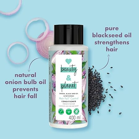 Love Beauty & Planet Onion Oil, Black Seed Oil & Patchouli Hairfall Control Conditioner 400ml Image