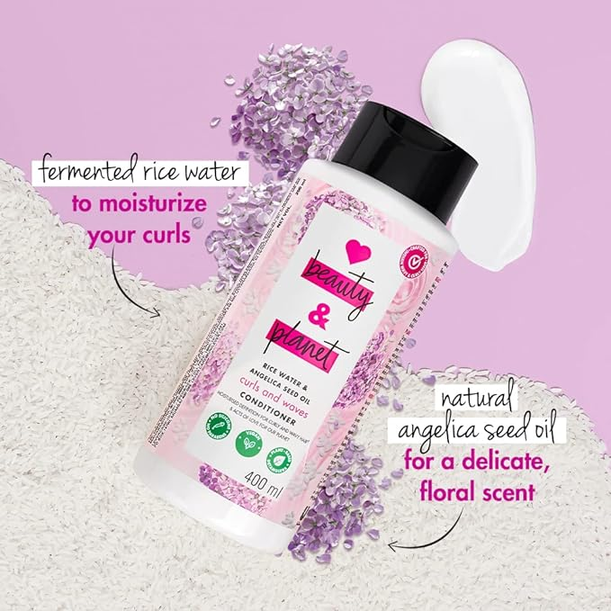 Love Beauty & Planet Rice Water & Angelica Seed Oil Curls And Waves Conditioner 400ml Image